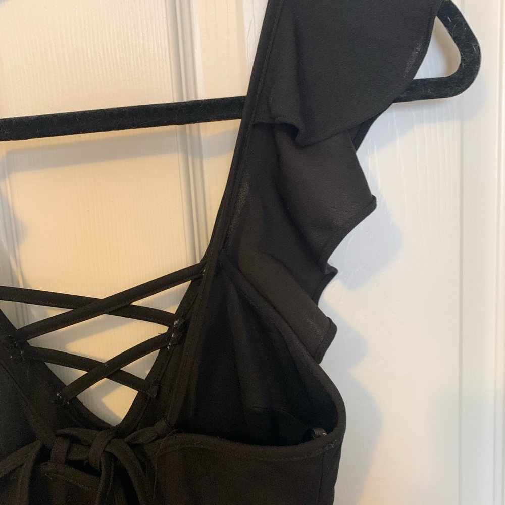 Black Ruffle Sleeve Jumper - Picture 5 of 6